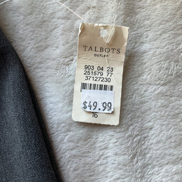 NEW W/ TAGS Talbots Womens Sz 16 Pants Trousers Wide Leg Gray High rise Business - Picture 6 of 12